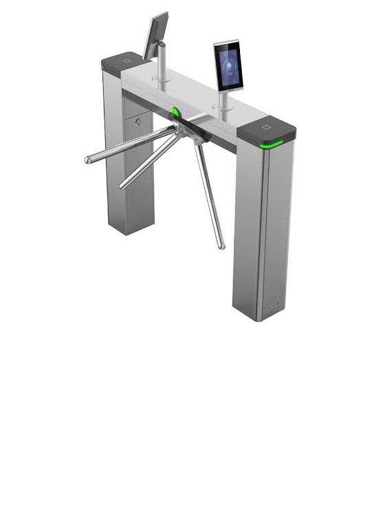 Molinete trípode de acero inoxidable con terminales de reconocimiento facial